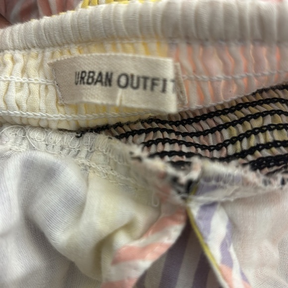 Urban Outfitters Liliana Side Slit Midi Dress Puff Sleeve patchwork striped Sz M - Picture 14 of 16